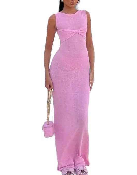 Sheer Knitted Beach Long Dress - BEYAZURA.COM