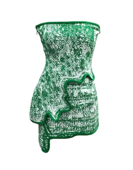 Asymmetric Strapless Top And Mini Skirt Set - BEYAZURA.COM