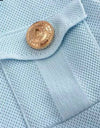 Bandage Long Sleeve Metal Button Knit Collar Short Top - BEYAZURA.COM