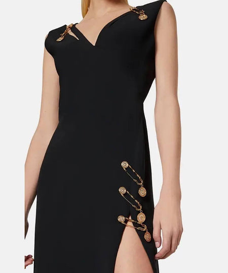 Black Cutout Long Bandage Dress - BEYAZURA.COM