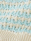 Blue Striped Knit Two Piece Cardigan Shorts Set - BEYAZURA.COM