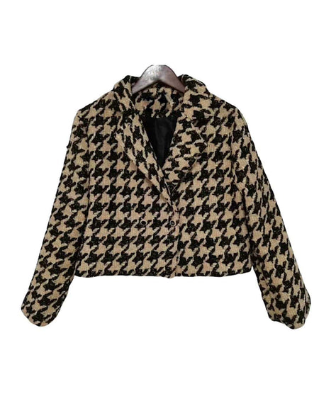 Brown and Black Tweed Jacket - BEYAZURA.COM