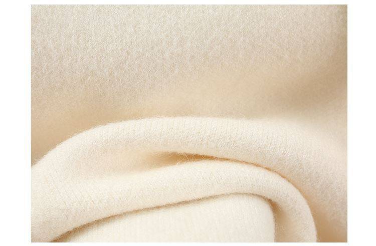 Cashmere Soft Ribbed Knit Dress And Long Sleeve Sweater Two Piece Set - BEYAZURA.COM