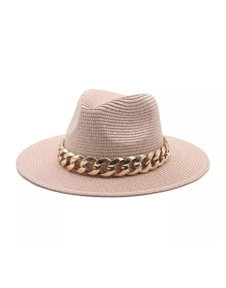 Chain Straw Summer Hat - BEYAZURA.COM