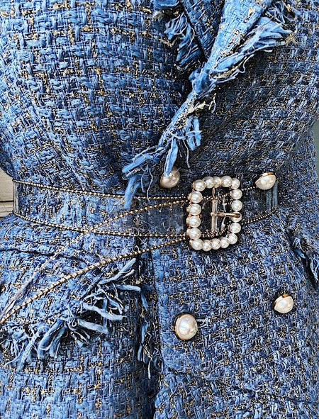 Clear Belt With Pearl Buckle - BEYAZURA.COM