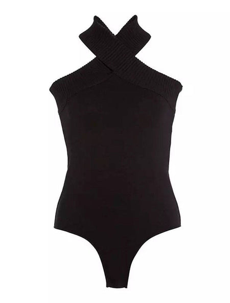 Cross Strap Neck Sweater Top - BEYAZURA.COM