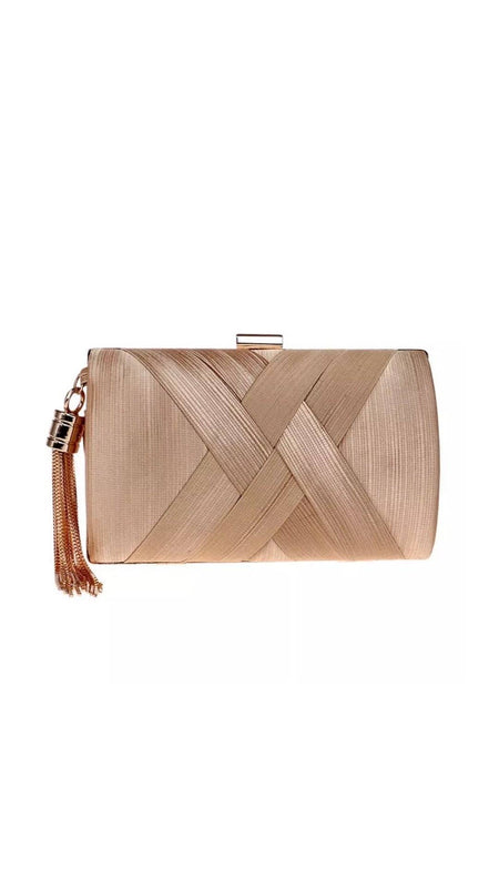 Draped Silk Rounded Evening Clutch - BEYAZURA.COM