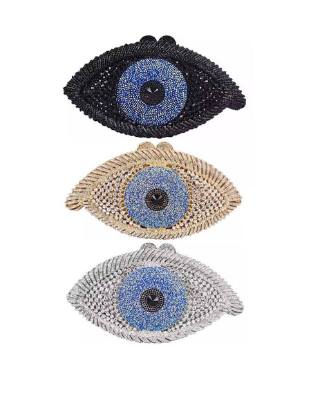 Evil Eye Crystal Evening Clutch - BEYAZURA.COM