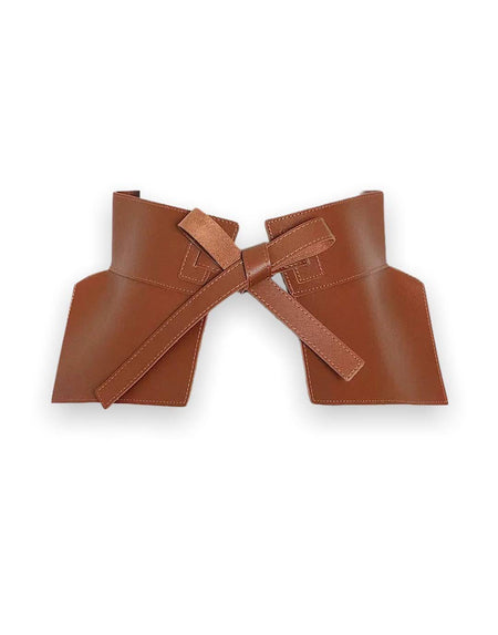 Faux Leather Wide Tie Knot Belt - BEYAZURA.COM