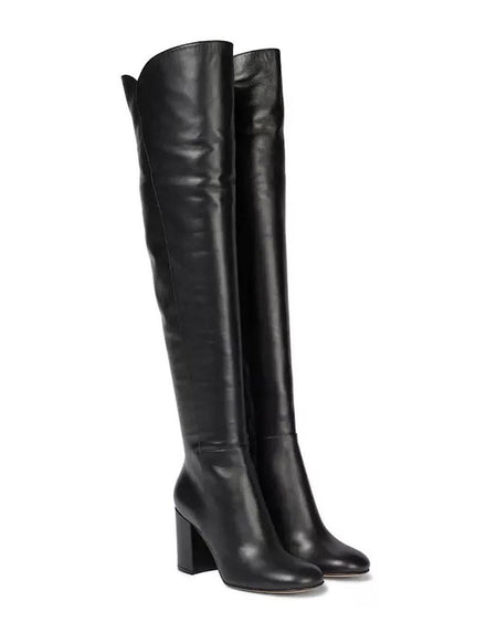 Genuine Leather Knee High Boots - BEYAZURA.COM