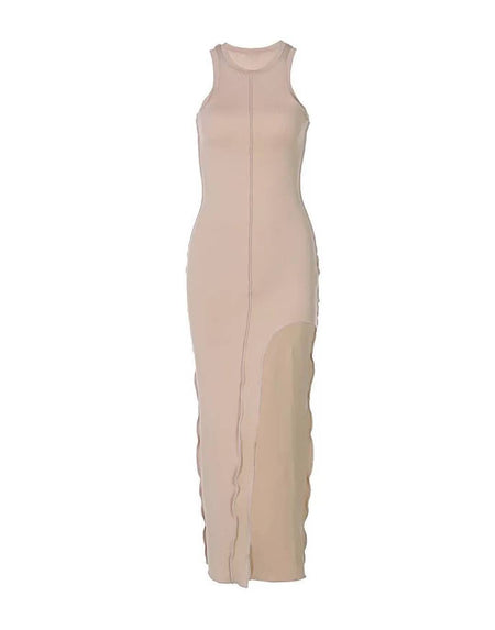 High Slit Bodycon T-shirt Dress - BEYAZURA.COM