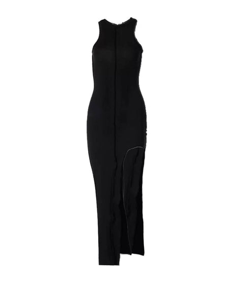 High Slit Bodycon T-shirt Dress - BEYAZURA.COM