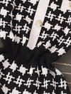 Houndstooth Tweed Knit Bodycon Dress - BEYAZURA.COM