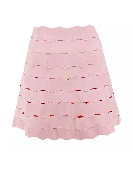 Jacquard Bandage Mini Skirt - BEYAZURA.COM