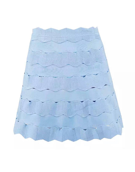 Jacquard Bandage Mini Skirt - BEYAZURA.COM