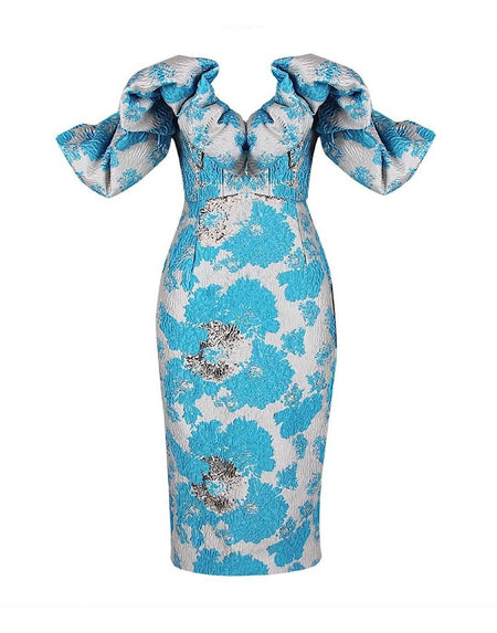 Knitted Jacquard Bandage Dress - BEYAZURA.COM