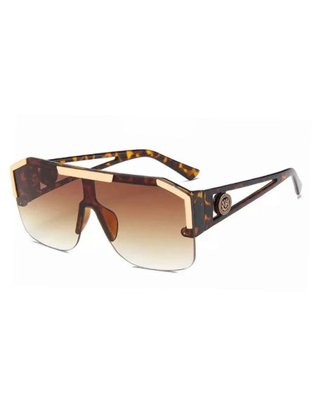 Ladies Oversized Rectangular Frame Sunglasses - BEYAZURA.COM