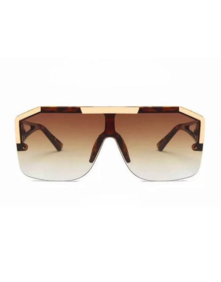 Ladies Oversized Rectangular Frame Sunglasses - BEYAZURA.COM