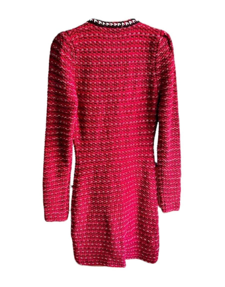 Long Sleeve Slim Bowed Knit Dress - BEYAZURA.COM