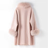 Luxury Wool Cashmere Coat With Fox Fur Trims - BEYAZURA.COM