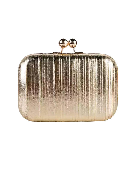 Metallic Metal Evening Clutch - BEYAZURA.COM