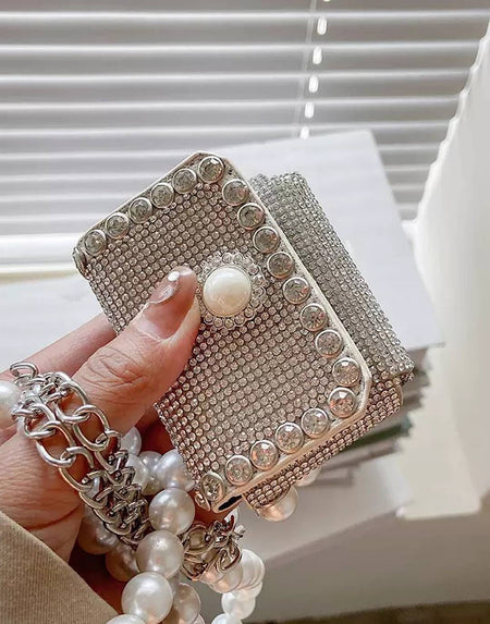 Micro Crystallized Bag With Pearl Straps - BEYAZURA.COM