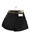 Mini Denim Shorts With Metal Studs In Black - BEYAZURA.COM