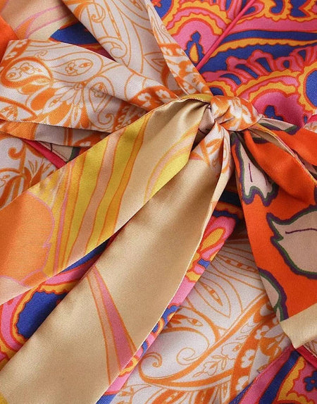 Multi Print Kimono Pants Set - BEYAZURA.COM