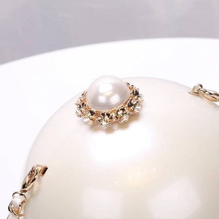 Pearl Inspired Round Evening Clutch - BEYAZURA.COM