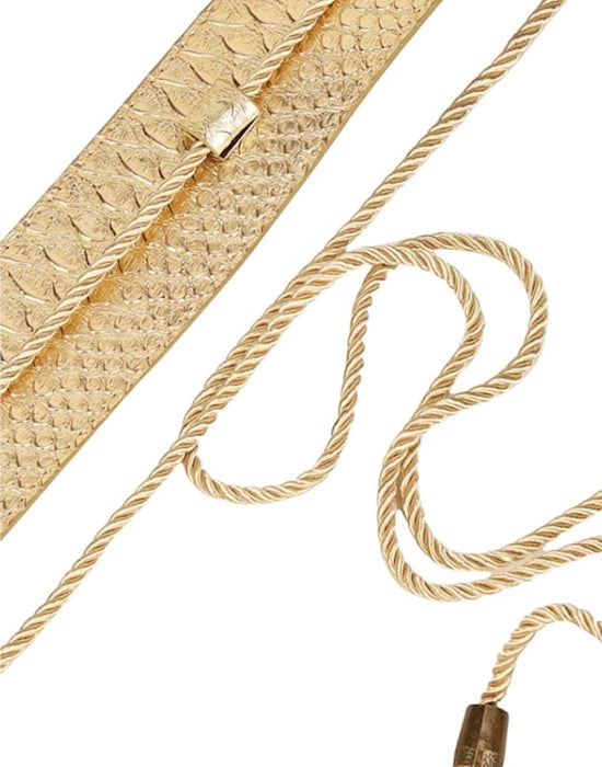 PU Snake Pattern Rope Laced Belt - BEYAZURA.COM