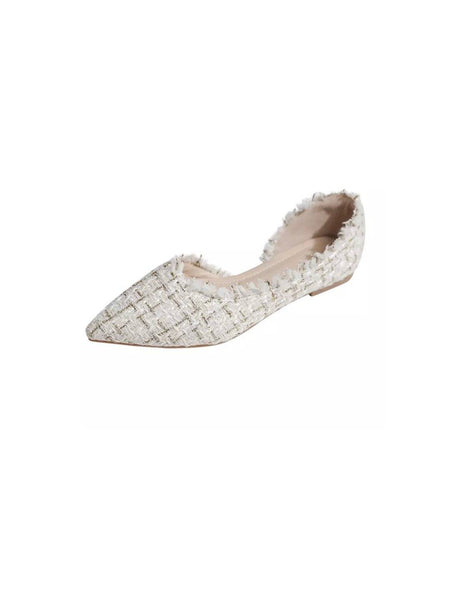 Raw Edge Tweed Flats - BEYAZURA.COM