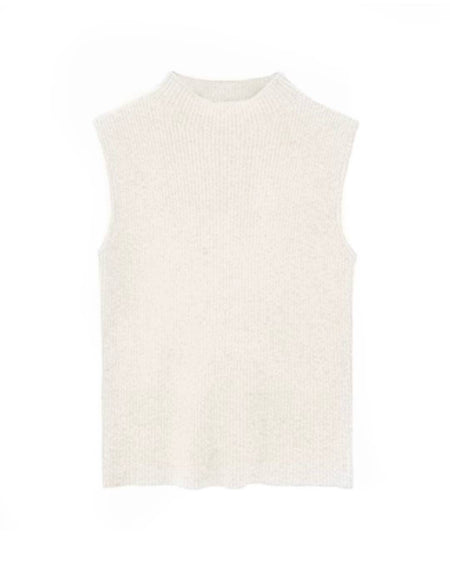 Ribbed Knit Sleeveless Top - BEYAZURA.COM