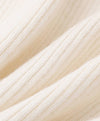 Ribbed Knit Wrap Zipped Sweater In White - BEYAZURA.COM