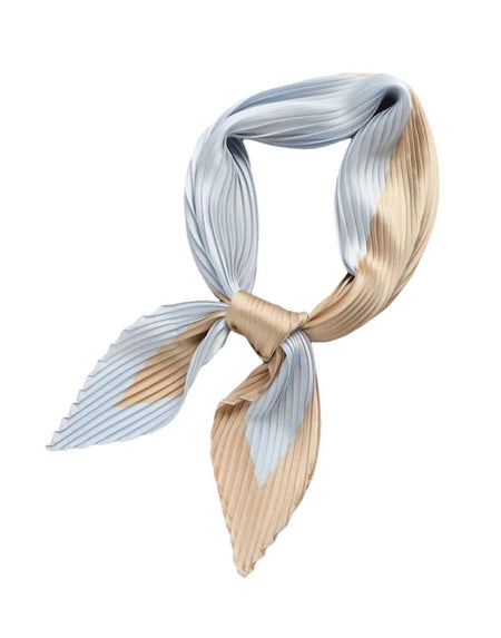 Satin Pleated Foulard Scarf - BEYAZURA.COM