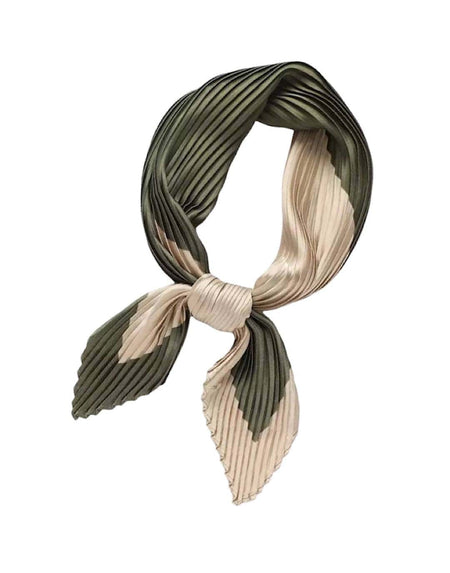 Satin Pleated Foulard Scarf - BEYAZURA.COM