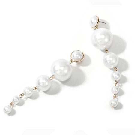 Single Drop Pearl Earrings - BEYAZURA.COM