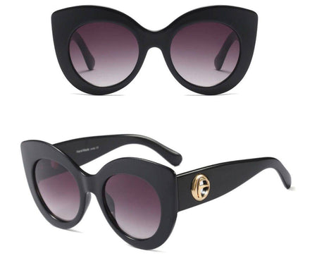 Thick Frame Cateye Sunglasses - BEYAZURA.COM