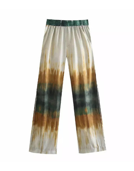 Tie Dye Elastic Waist Pants - BEYAZURA.COM