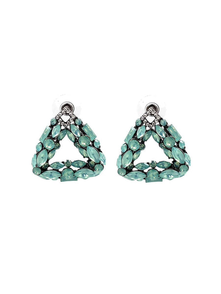 Triangle Crystal Mini Drop Earrings - BEYAZURA.COM