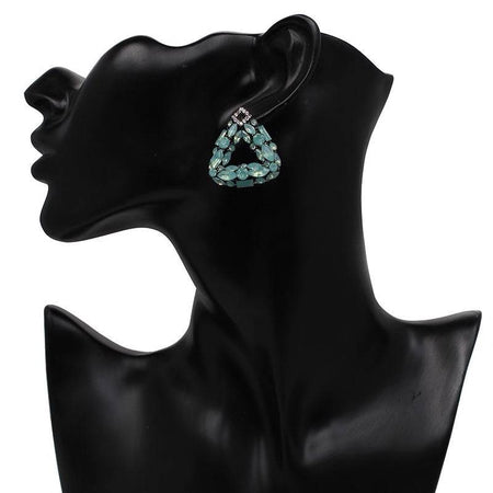 Triangle Crystal Mini Drop Earrings - BEYAZURA.COM