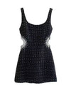 Tweed Cutout Pearl Mini Dress - BEYAZURA.COM
