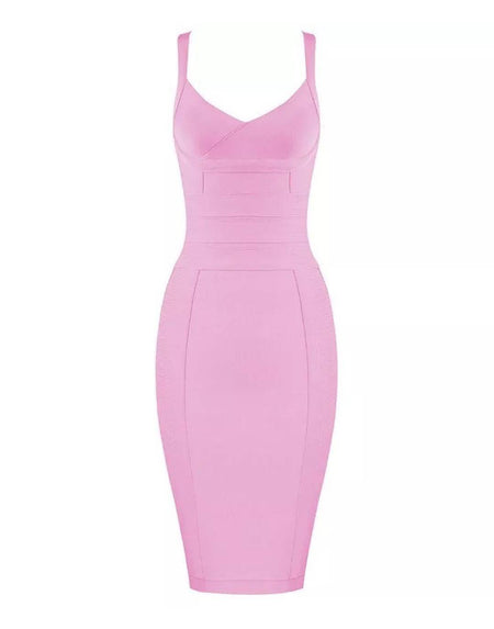 Zipper Back Strapped Bandage Mini Dress - BEYAZURA.COM