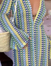 Multi Color Crochet Long Sleeve Dress - BEYAZURA.COM