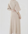 Ethnic Pattern Half Sleeve Knitted Dress - BEYAZURA.COM