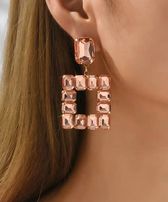 Sparkly Crystal Squre Earrings