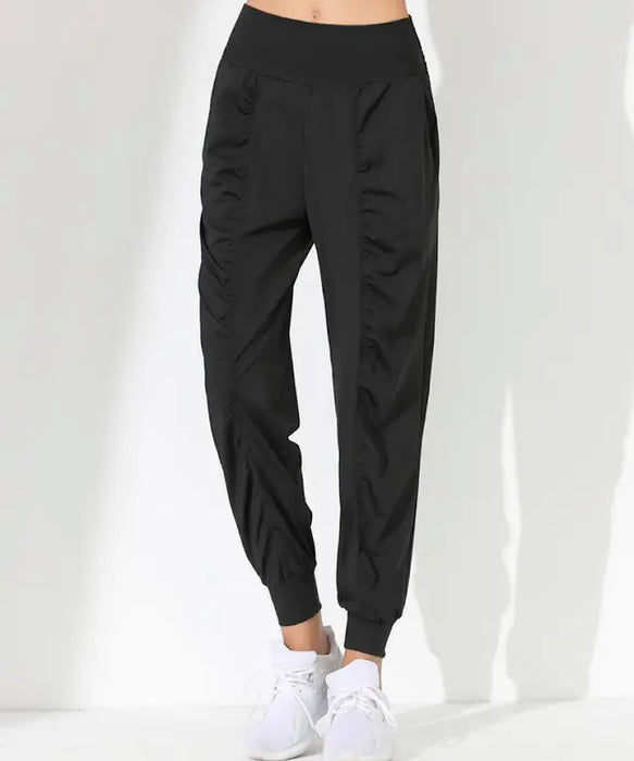 Loose Cropped Ruched Quick Dry Fitness Pants