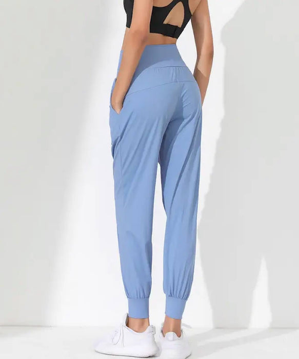 Loose Cropped Ruched Quick Dry Fitness Pants