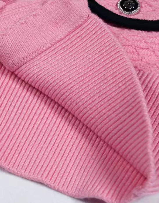 Color Blocked Knitted Sweater With Long Pants
