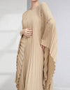 Long Pleated Oversized Dress - BEYAZURA.COM