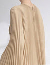Long Pleated Oversized Dress - BEYAZURA.COM